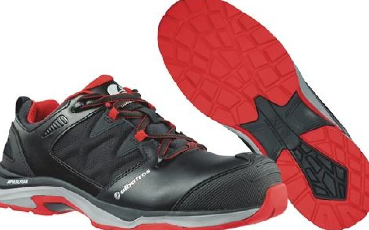ALBATROS Sicherheitsschuh ULTRATRAIL BLACK Low Größe 44 schwarz / rot - 64.620.0-44