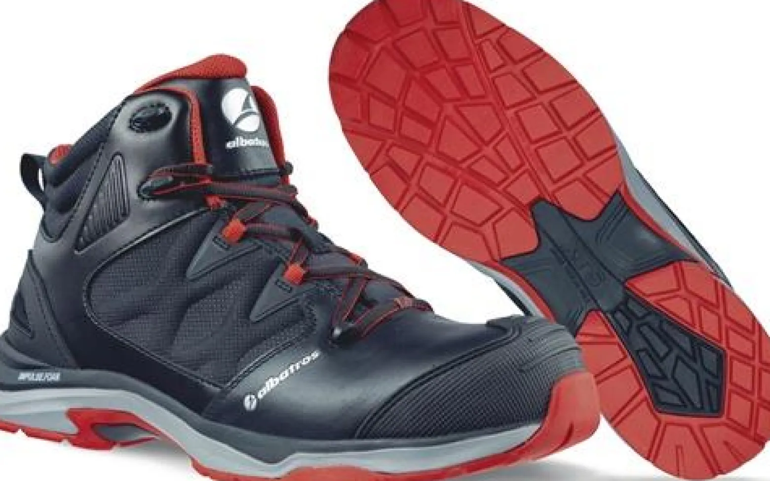 ALBATROS Sicherheitsstiefel ULTRATRAIL BLACK MID Größe 45 schwarz / rot - 63.620.0-45