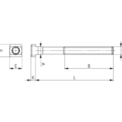 AMF T-Nutenschraube DIN 787 T-Nut 12 mm M12 Länge 63 mm mit Mutter und Scheibe - 85746