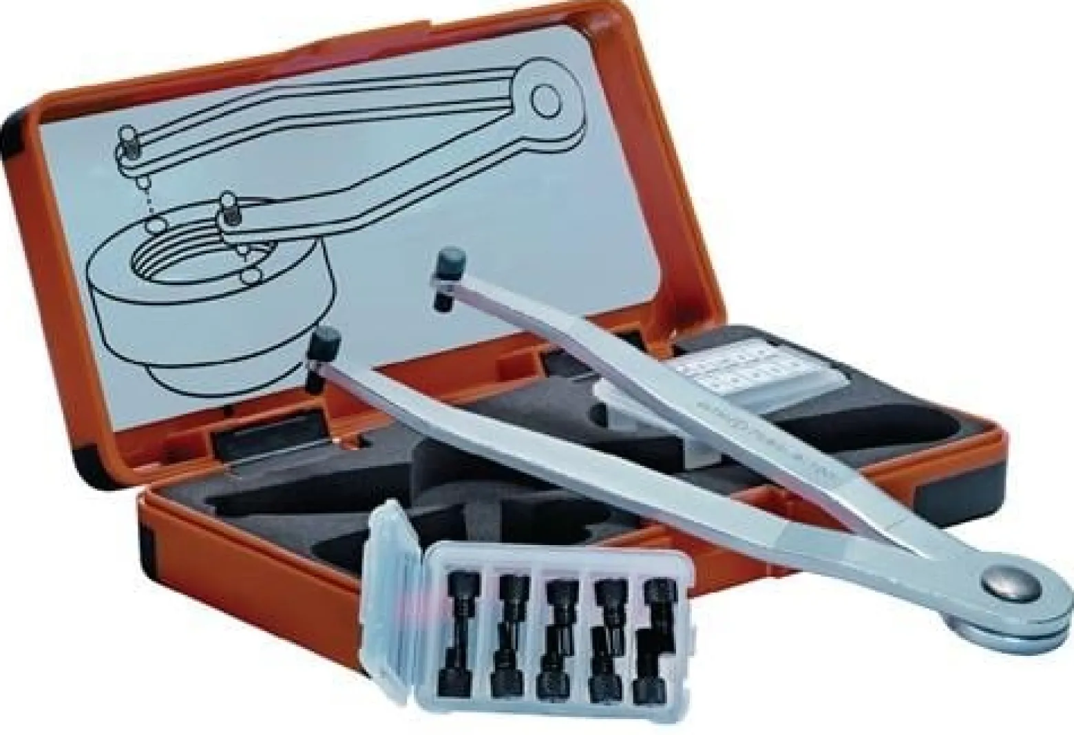 AMF Verstellbarer Stirnlochschlüsselsatz 758 S Zapfen-Ø 1,5 - 2 - 2,5 - 3 - 4 mm - 50427