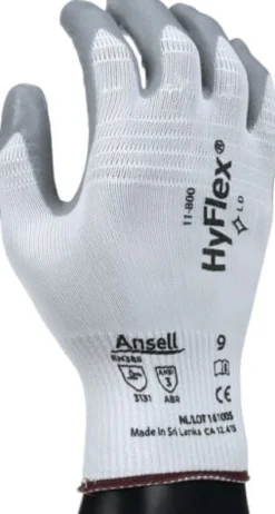 ANSELL Handschuhe HyFlex 11-800 Gr.10 weiß / grau EN 388 PSA II- 11-800-10