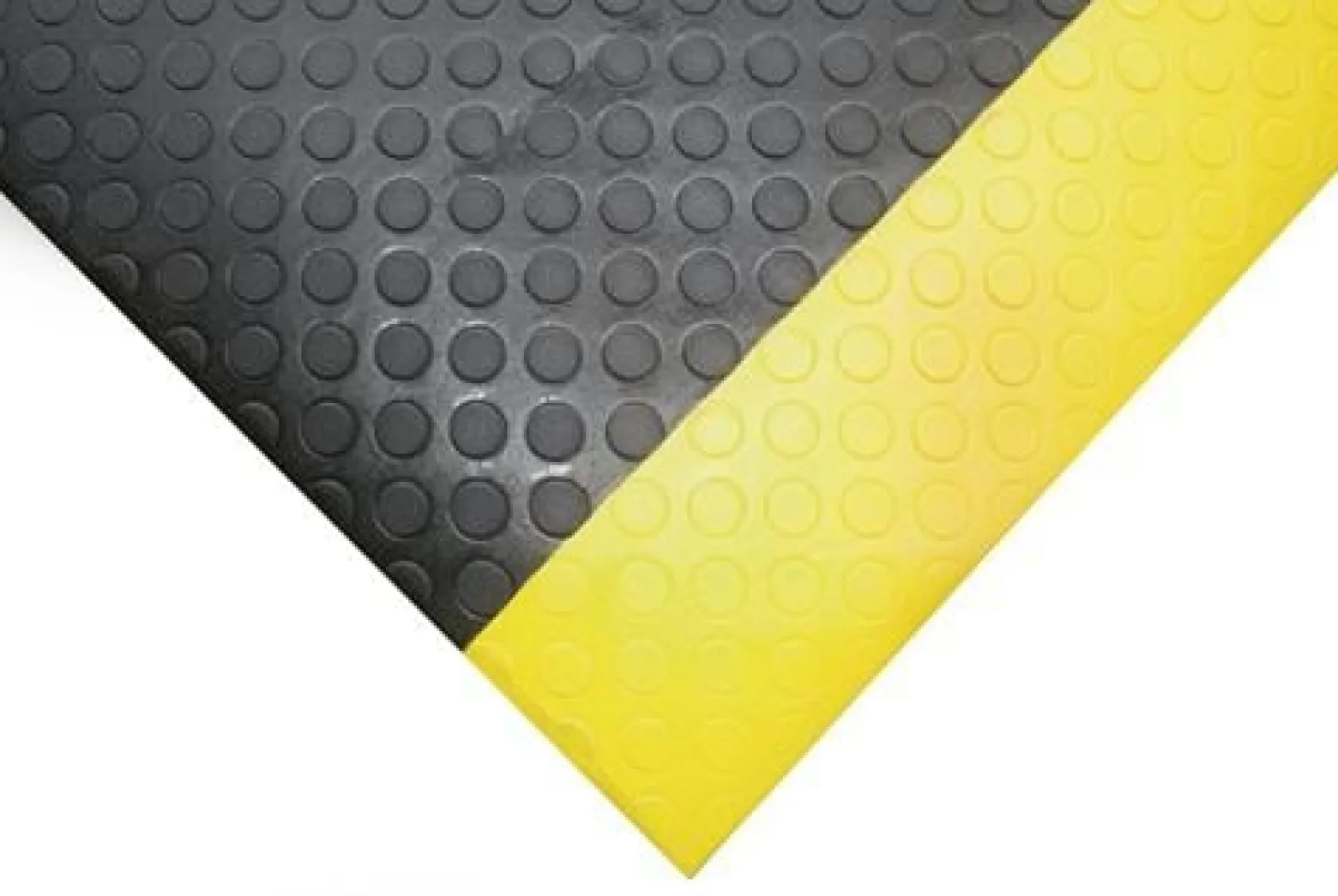 Arbeitsplatzbodenbelag L1500xB900xS9,5mm schwarz m.gelben Streifen Schaumst.COBA