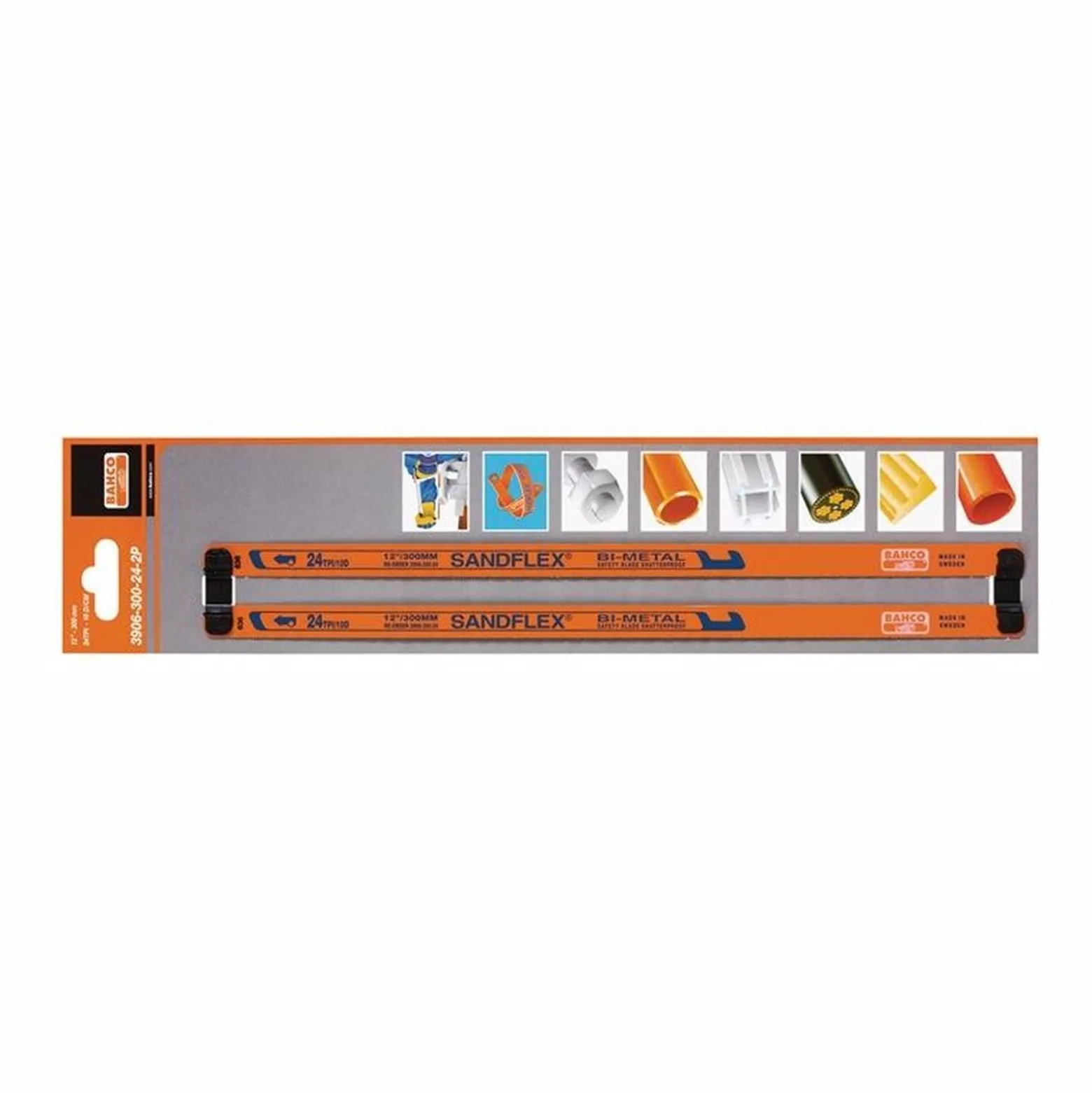 BAHCO 2x Metallsägeblatt Sandflex Länge 300 mm 24 Zähne - 3906-300-24-2P