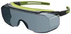 Überbrille Avatar Plus OTG EN166,EN170,UKCA Rahmen grau/grün,Scheibe grau