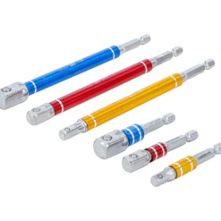 BGS Adapter-Satz für Bohrmaschinen farbig Antrieb Außensechskant 6,3 mm (1/4