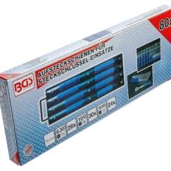 BGS Aufsteckschienen-Set für Steckschlüssel-Einsätze mit 80 Clips für Einsätze 6,3 mm (1/4