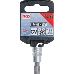 BGS Bit-Einsatz Antrieb Innenvierkant 6,3 mm (1/4") TS-Profil (für Torx Plus) mit Bohrung TS45 - 5184-TS45