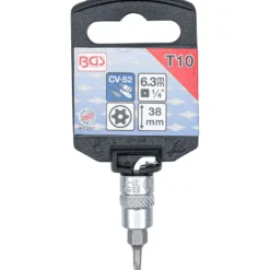 BGS Bit-Einsatz Antrieb Innenvierkant 6,3 mm (1/4") T-Profil (für Torx) mit Bohrung T10 - 2357