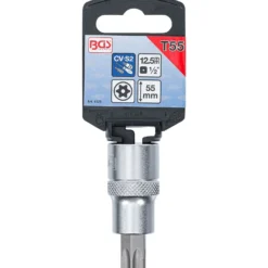 BGS Bit-Einsatz Antrieb Innenvierkant 12,5 mm (1/2") T-Profil (für Torx) mit Bohrung T55 - 4329