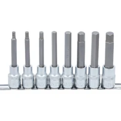 BGS Bit-Einsatz-Satz Antrieb Innenvierkant 12,5 mm (1/2") Innensechskant 5 - 13 mm 8tlg. - 5176
