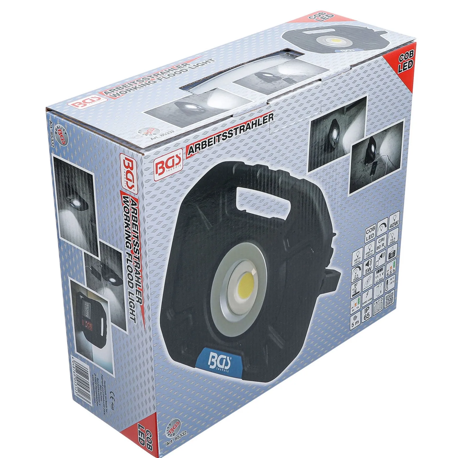 BGS COB-LED-Arbeits-Strahler 40W mit integrierten Lautsprechern - 85332