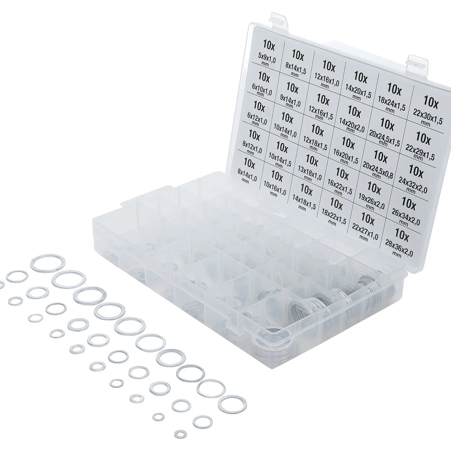 BGS Dichtring-Sortiment Aluminium 300tlg. - 8143