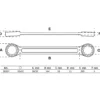 BGS Doppel-Ringschlüssel extra flach SW 20 x 22 mm - 30337