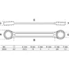 BGS Doppel-Ringschlüssel extra flach SW 6 x 7 mm - 30330