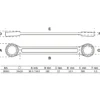 BGS Doppel-Ringschlüssel extra flach SW 24 x 26 mm - 30341
