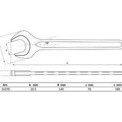 BGS Einmaulschlüssel DIN 894 SW 70 mm - 34270