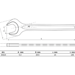BGS Einmaulschlüssel DIN 894 SW 14 mm - 34214