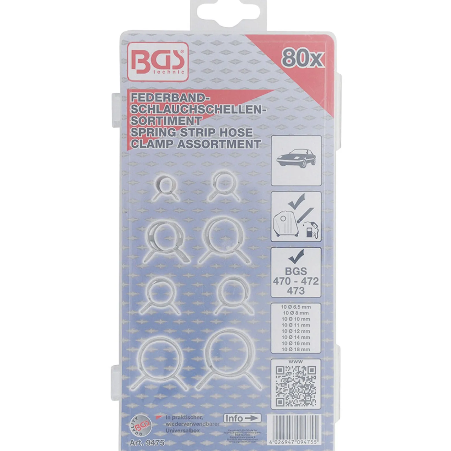 BGS Federband-Schlauchschellen-Sortiment 80tlg. - 9475