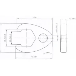 BGS Hahnenfußschlüssel Antrieb Innenvierkant 12,5 mm (1/2") SW 36 mm - 1759-36