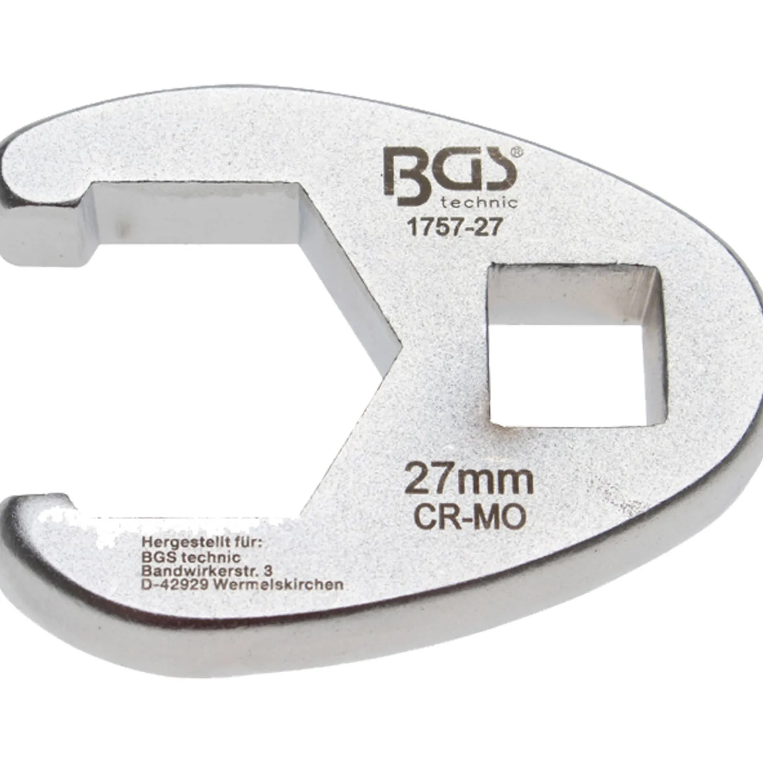 BGS Hahnenfußschlüssel Antrieb Innenvierkant 12,5 mm (1/2") SW 27 mm - 1757-27