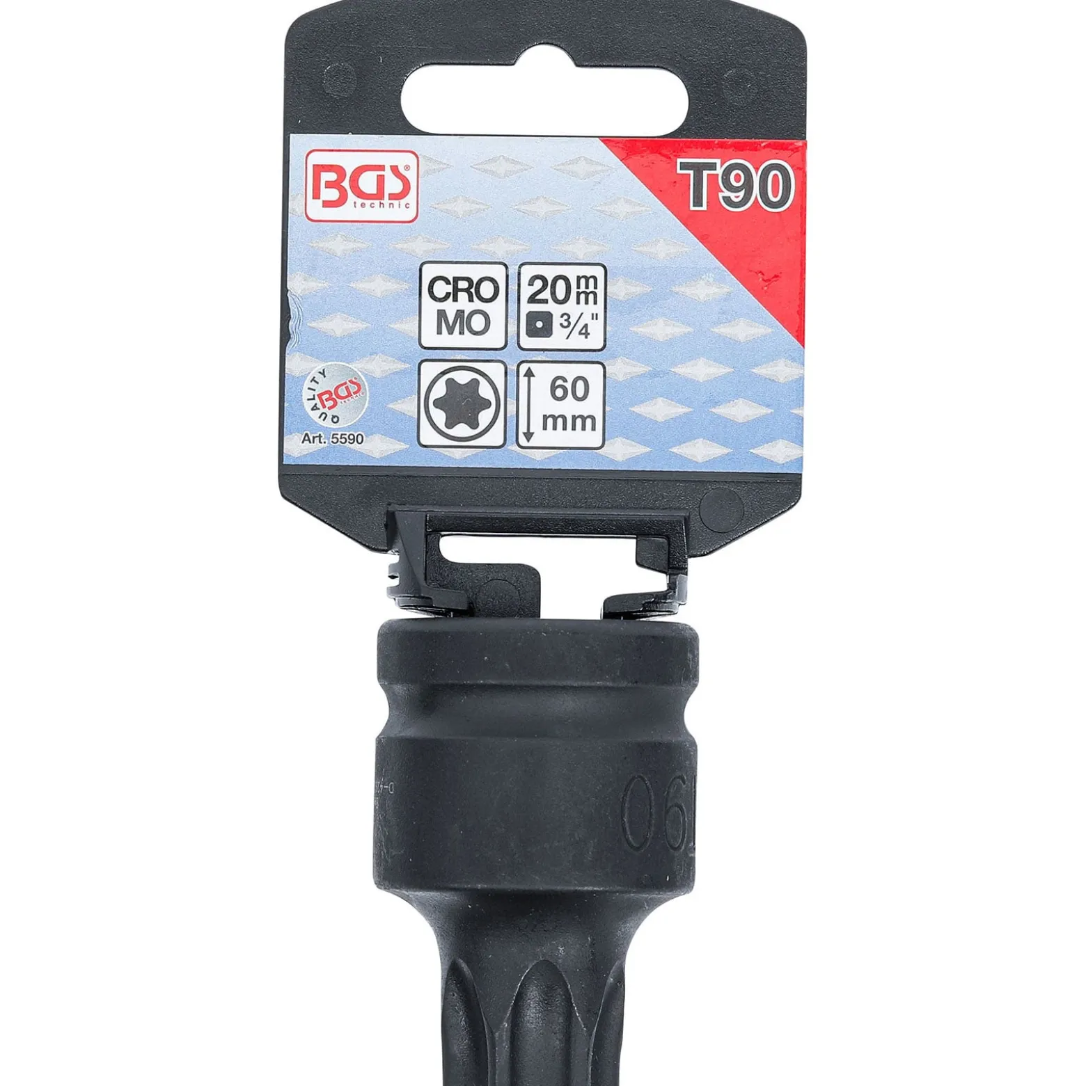 BGS Kraft-Bit-Einsatz Antrieb Innenvierkant 20 mm (3/4") T-Profil (für Torx) T90 - 5590