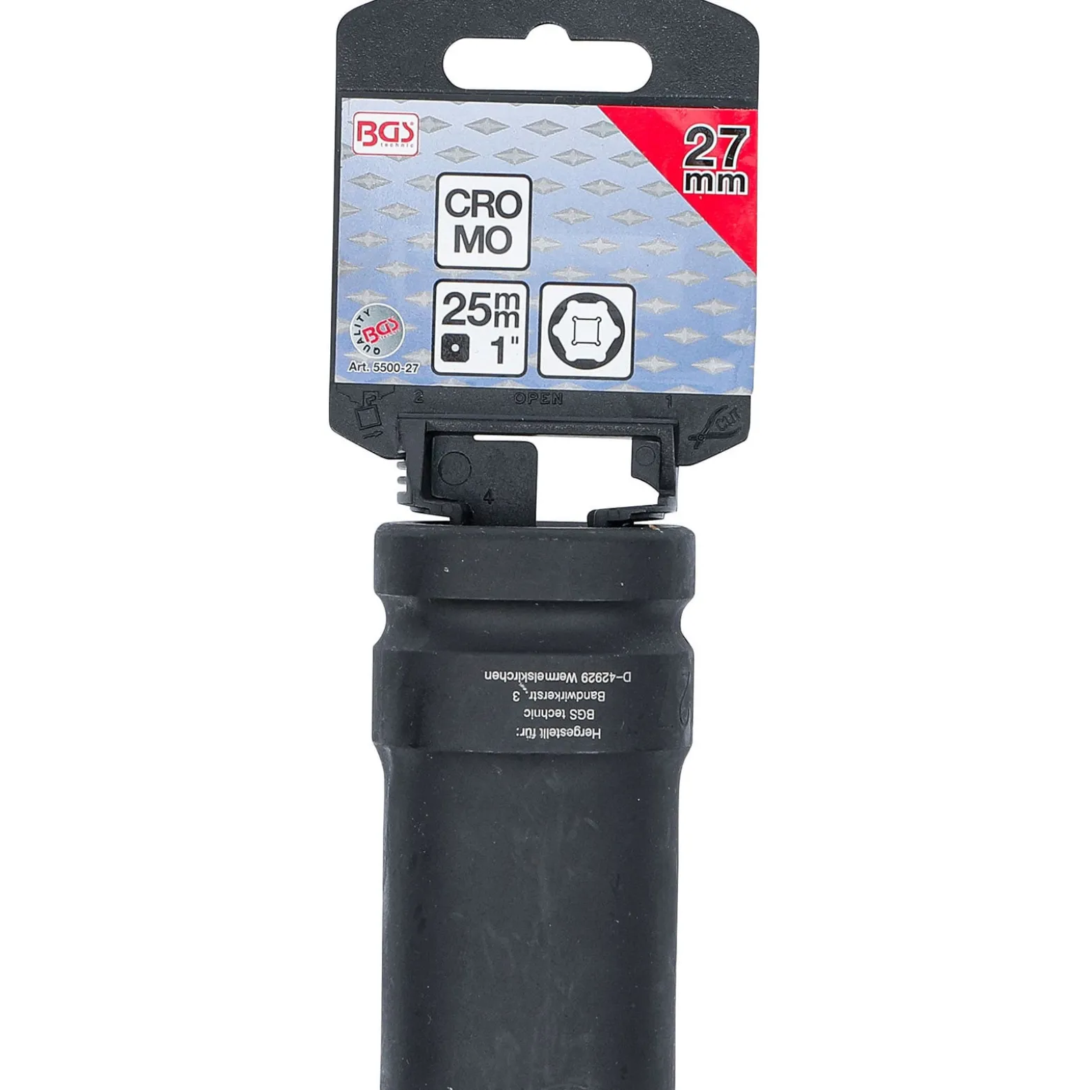 BGS Kraft-Steckschlüssel-Einsatz Sechskant tief Antrieb Innenvierkant 25 mm (1") SW 21 mm - 5500-21