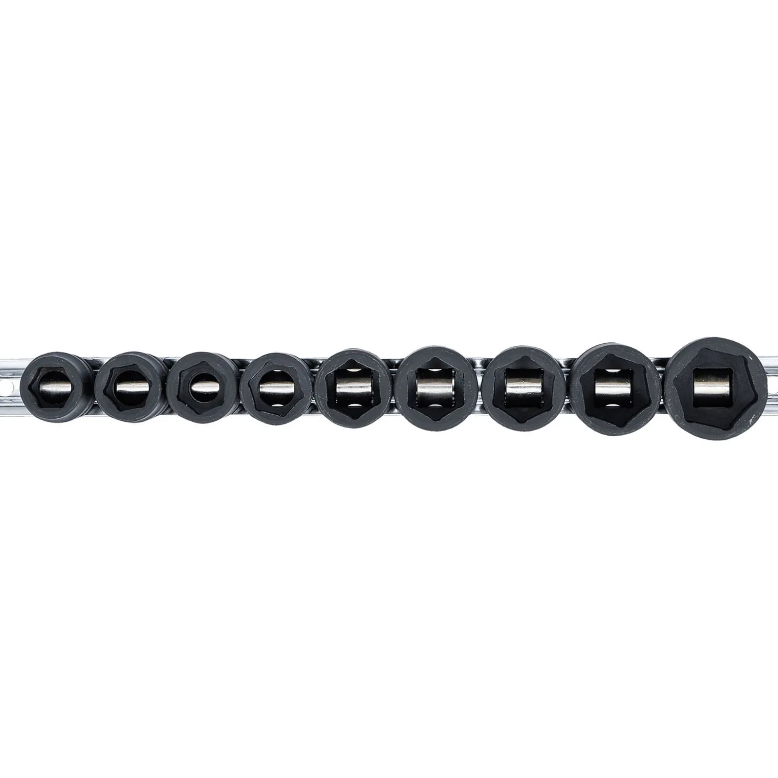 BGS Kraft-Steckschlüssel-Einsatz-Satz Sechskant, extra flach Antrieb Innenvierkant 12,5 mm (1/2") SW 13 - 24 mm 9tlg. - 9551