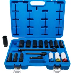 BGS Kraft-Steckschlüssel- und Kraft-Schoneinsatz-Satz Sechskant Antrieb Innenvierkant 12,5 mm (1/2