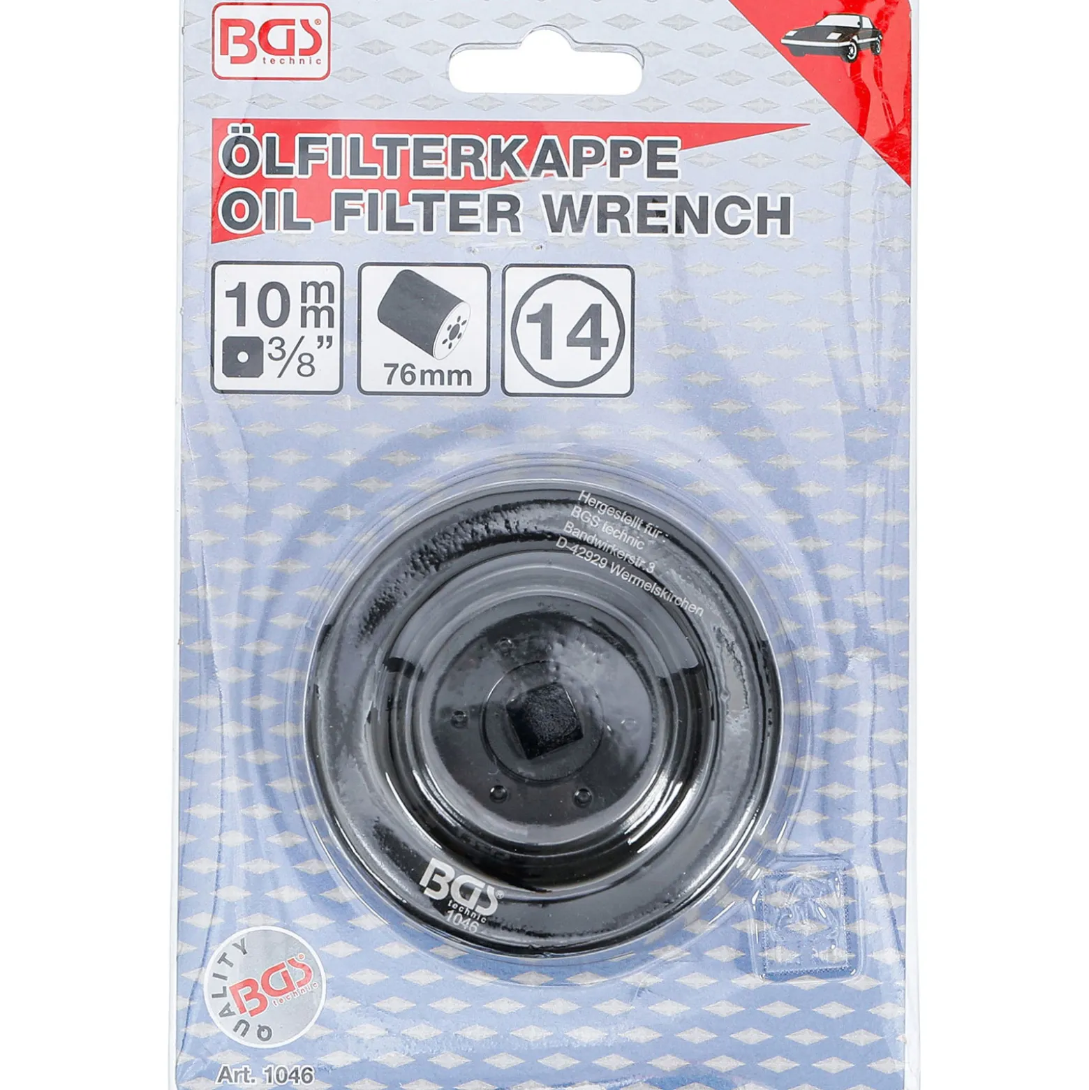 BGS Ölfilterschlüssel 14-kant Ø 76 mm für VW / Porsche / Mercedes-Benz / BMW / Audi / Opel - 1046