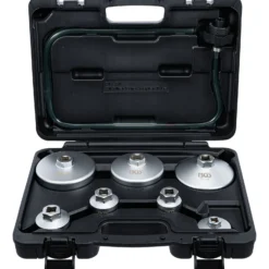 BGS Ölfilterschlüssel-Satz mit Ölfilter-Ablassschlauch für VAG / BMW / Citroën / Peugeot / Ford / Mercedes-Benz / Opel / Volvo 8tlg. - 72054