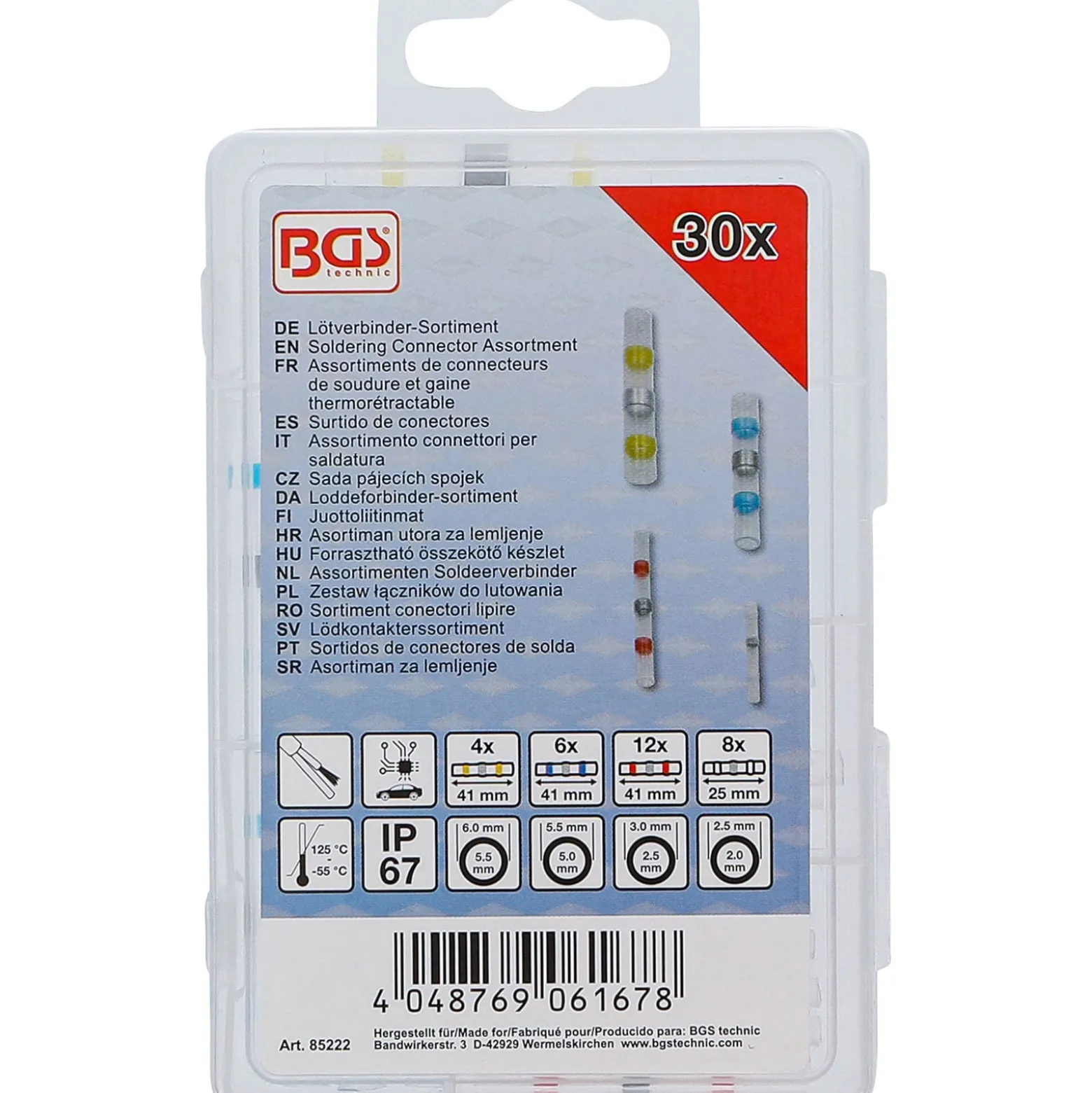 BGS Lötverbinder-Sortiment mit Schrumpfschlauch 30tlg. - 85222