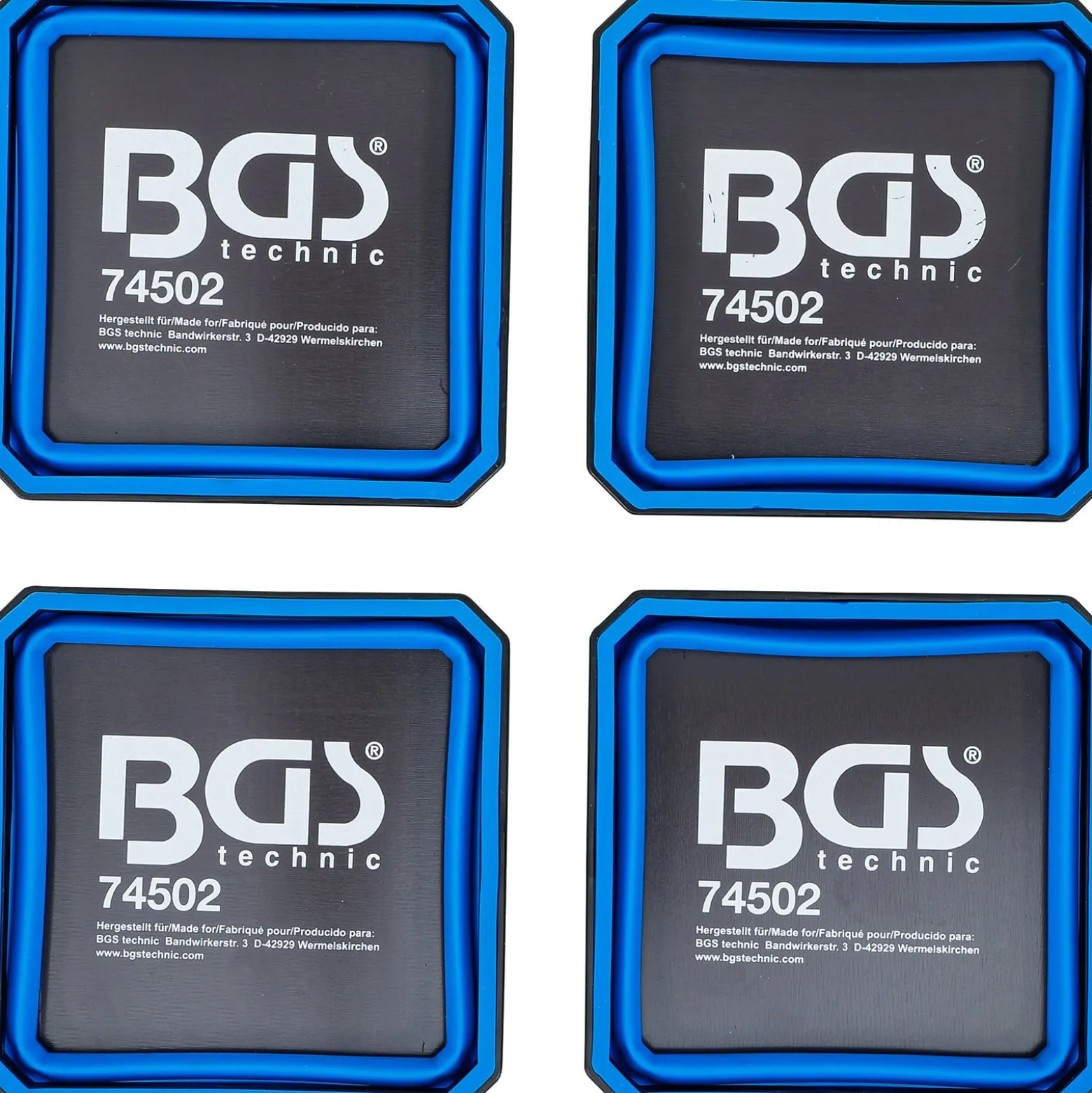 BGS Magnet-Haftschalen-Satz Silikon faltbar 115 x 115 x 50 mm 4tlg. - 74502
