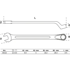 BGS Maul-Ringschlüssel gekröpft SW 12 mm - 30112