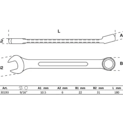 BGS Maul-Ringschlüssel SW 9/16" - 30193
