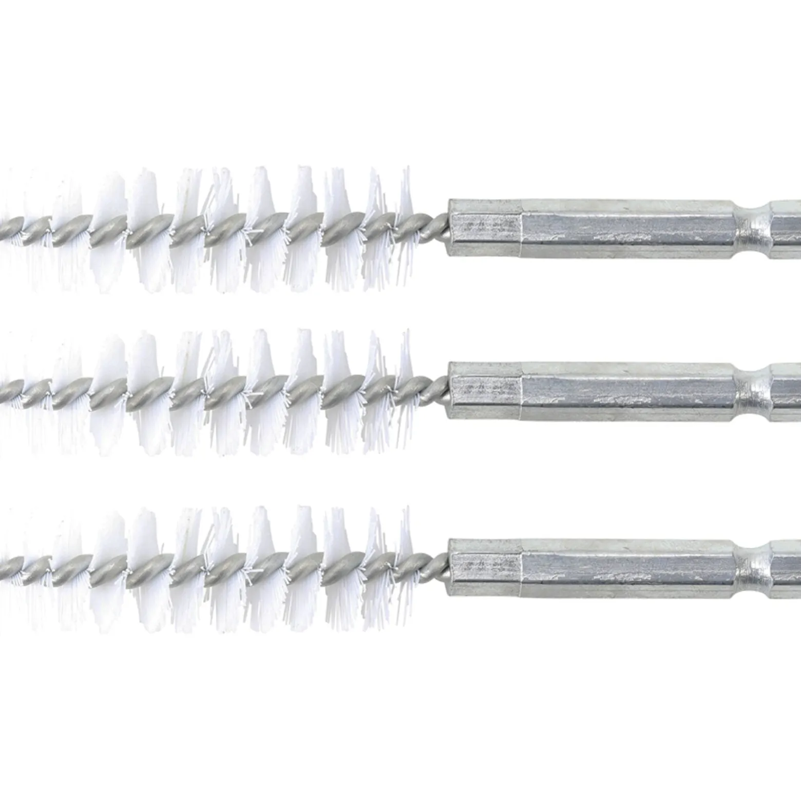BGS Nylonbürste 15 mm Antrieb Außensechskant 6,3 mm (1/4") 3tlg. - 3078-15-N