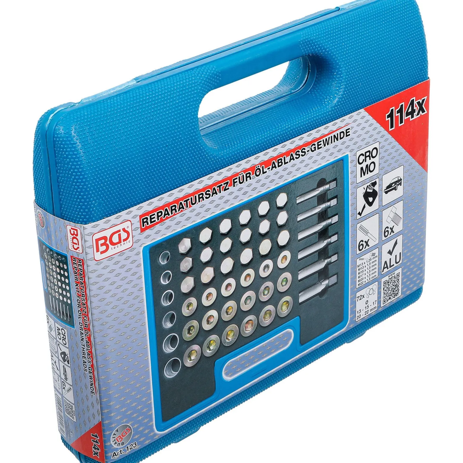 BGS Reparatursatz für Öl-Ablass-Gewinde 114tlg. - 123