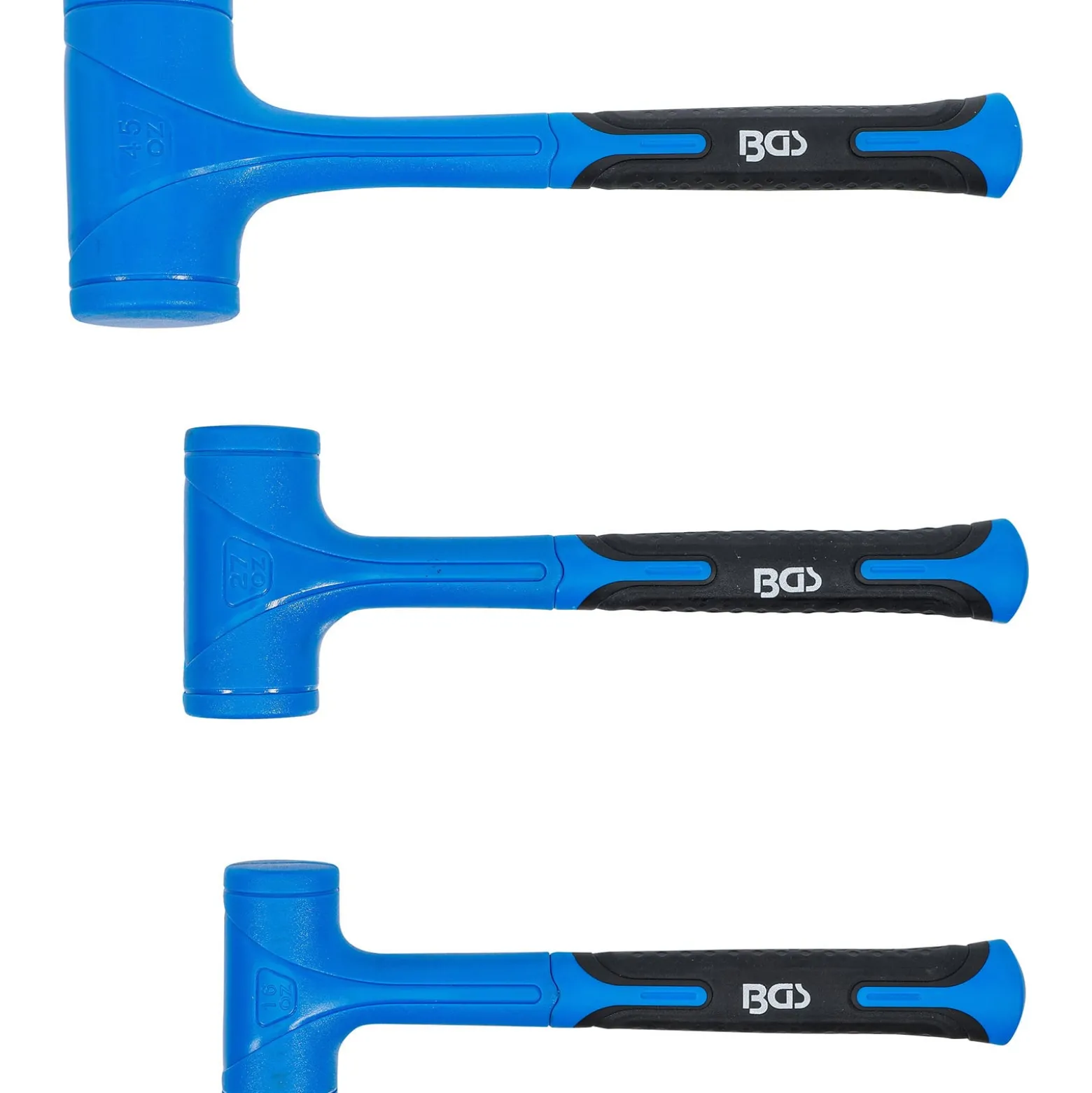 BGS Schonhammer-Satz rückschlagfrei Ø 47 / 55 / 65 mm 450 / 765 / 1.275 g 3tlg. - 74442
