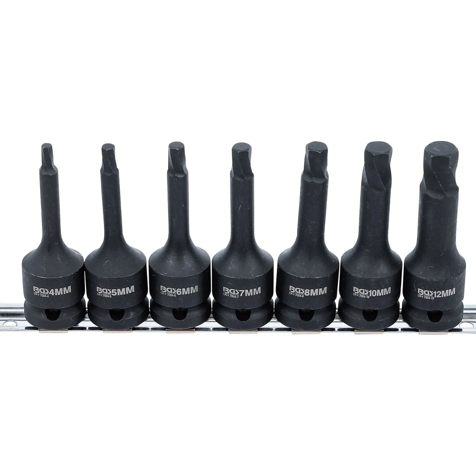 BGS Schraubenausdreher-Satz Antrieb Innenvierkant 12,5 mm (1/2") für defekten Innensechskant 4 - 12 mm 7tlg. - 7004