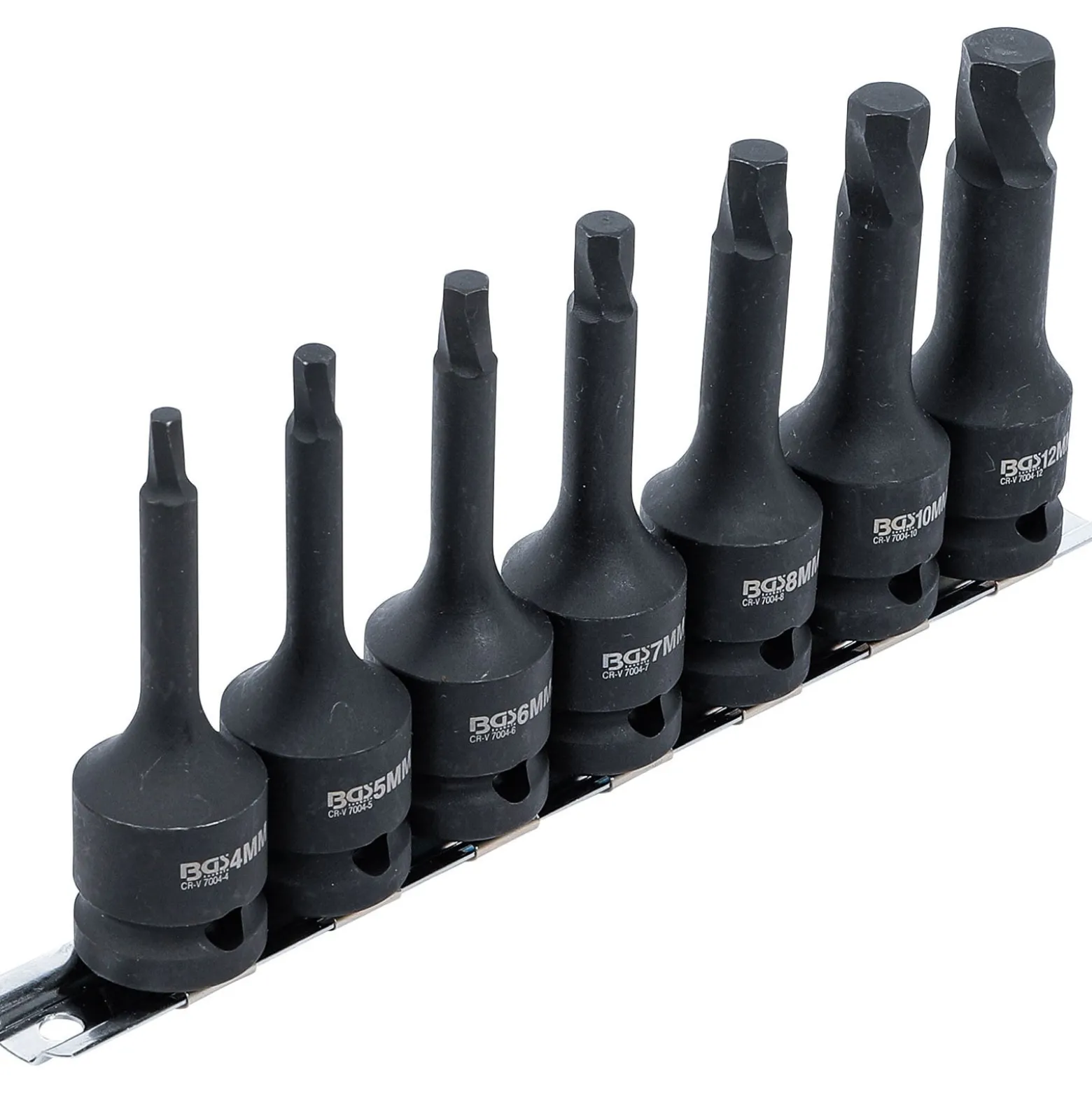 BGS Schraubenausdreher-Satz Antrieb Innenvierkant 12,5 mm (1/2") für defekten Innensechskant 4 - 12 mm 7tlg. - 7004