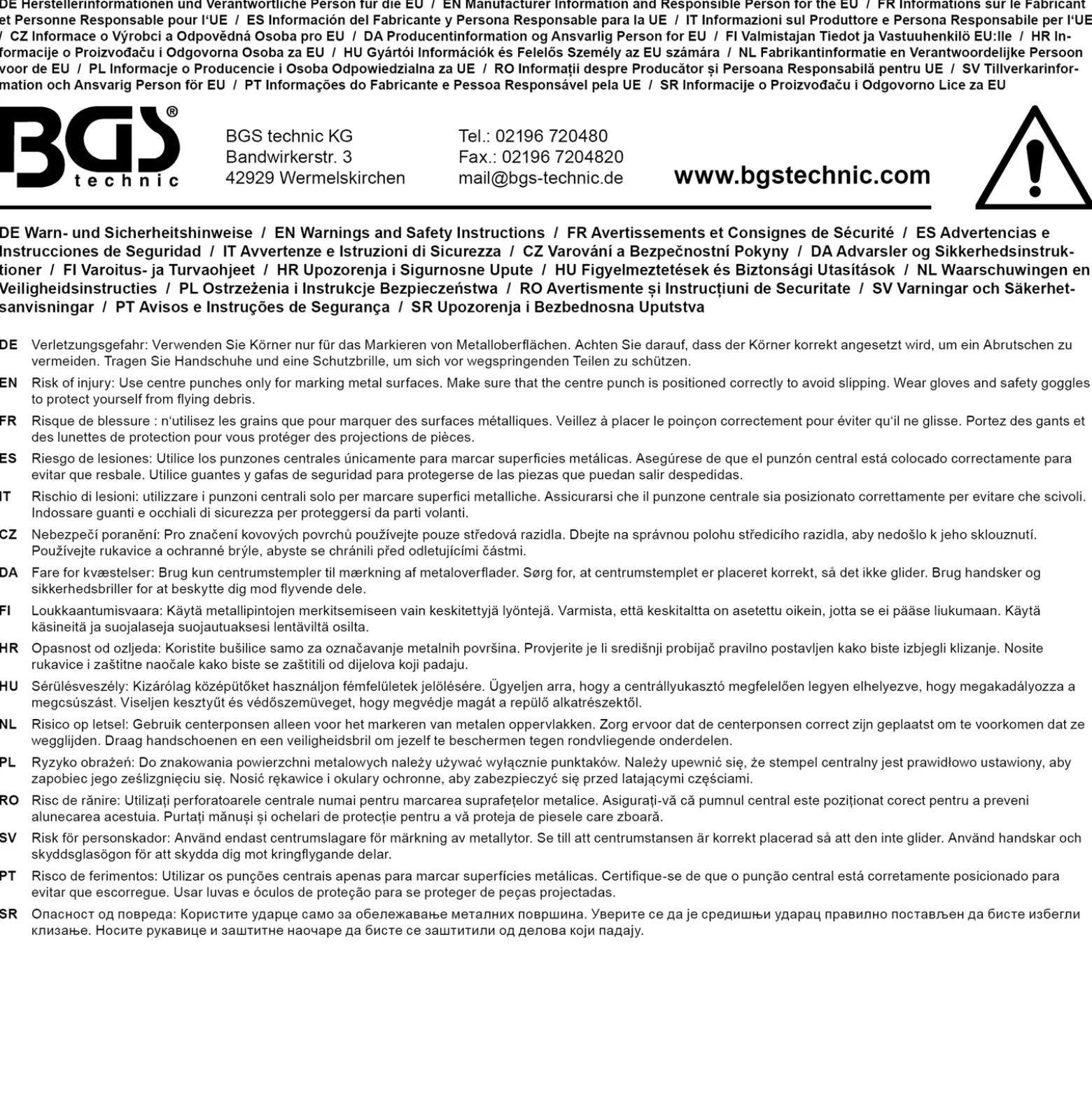 BGS Splintentreiber-/ Körner-/ Flachmeißel-Satz | mit Handschutz | 13-tlg. - 74596