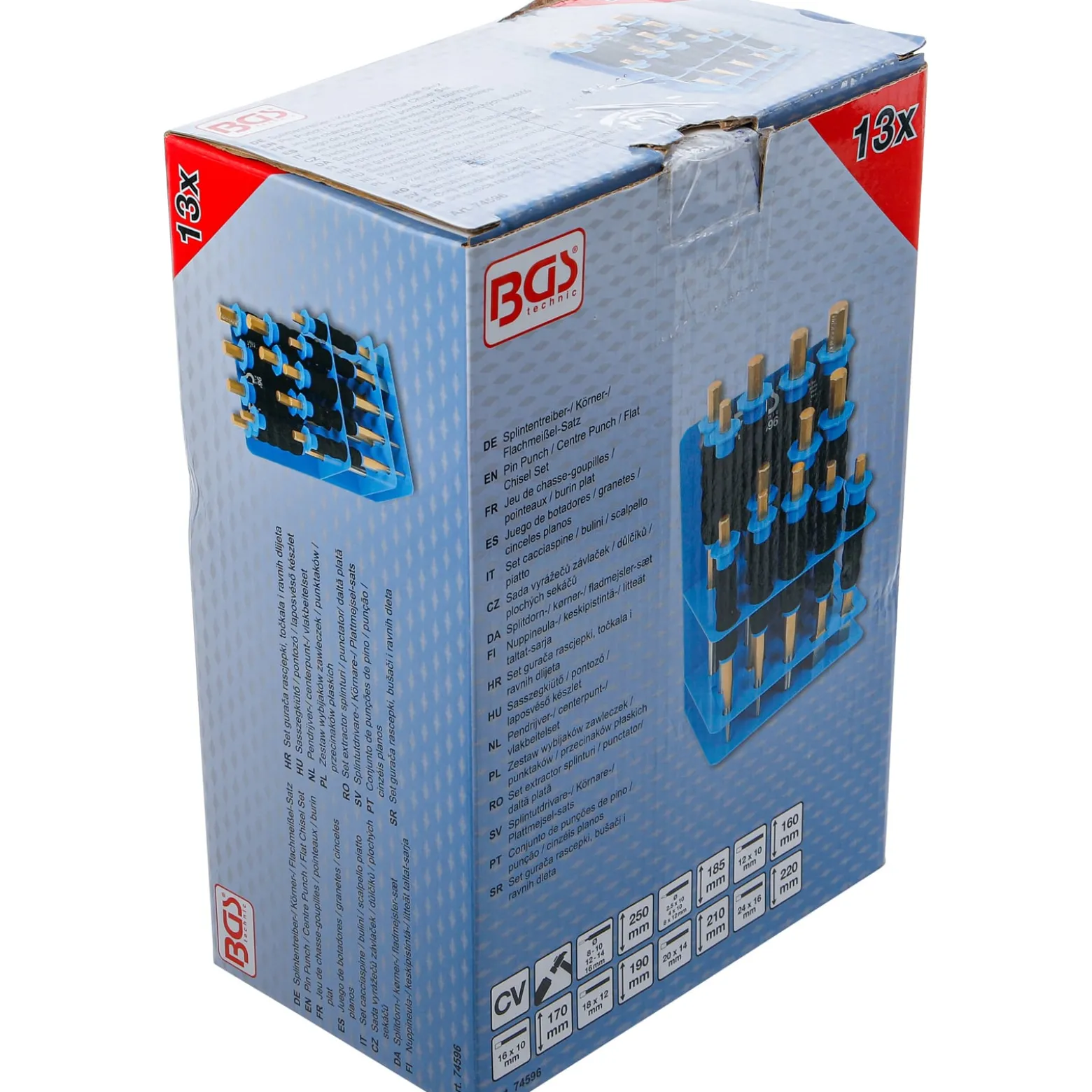 BGS Splintentreiber-/ Körner-/ Flachmeißel-Satz | mit Handschutz | 13-tlg. - 74596