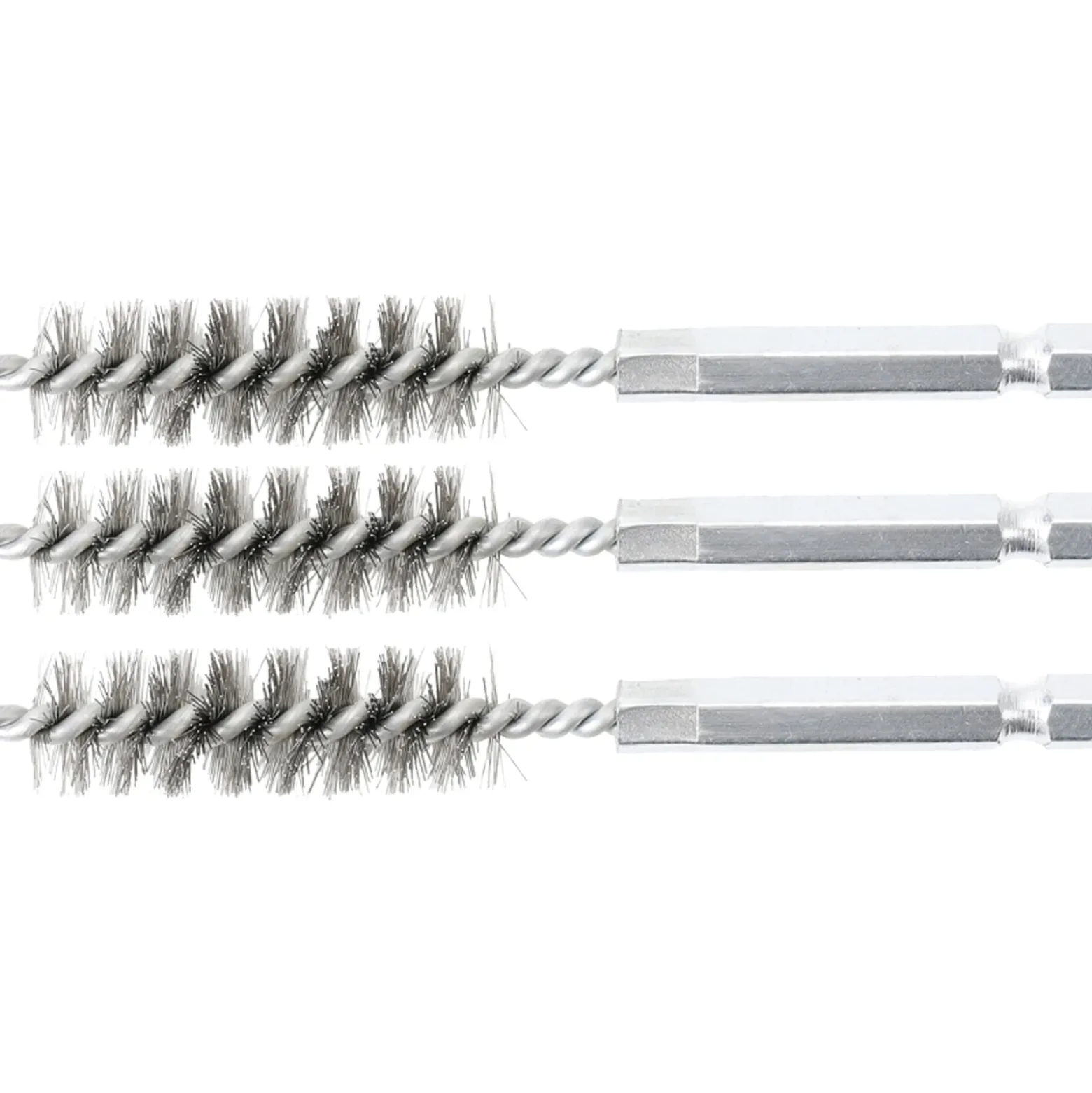 BGS Stahlbürste 13 mm Antrieb Außensechskant 6,3 mm (1/4") 3tlg. - 3078-13-S