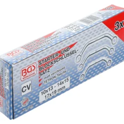 BGS Starter- und Blockschlüssel-Satz SW 10x13 - 17x19 mm 3tlg. - 1215