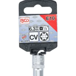 BGS Steckschlüssel-Einsatz E-Profil Antrieb Innenvierkant 6,3 mm (1/4") SW E10 - 6430