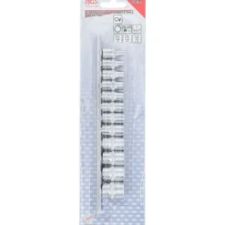 BGS Steckschlüssel-Einsatz-Satz Zwölfkant Antrieb Innenvierkant 6,3 mm (1/4") Zollgrößen 12tlg. - 2755