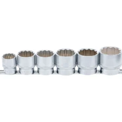 BGS Steckschlüssel-Einsatz-Satz Zwölfkant Antrieb Innenvierkant 12,5 mm (1/2") SW 24 - 38 mm 6tlg. - 70102