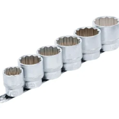 BGS Steckschlüssel-Einsatz-Satz Zwölfkant Antrieb Innenvierkant 12,5 mm (1/2") SW 24 - 38 mm 6tlg. - 70102
