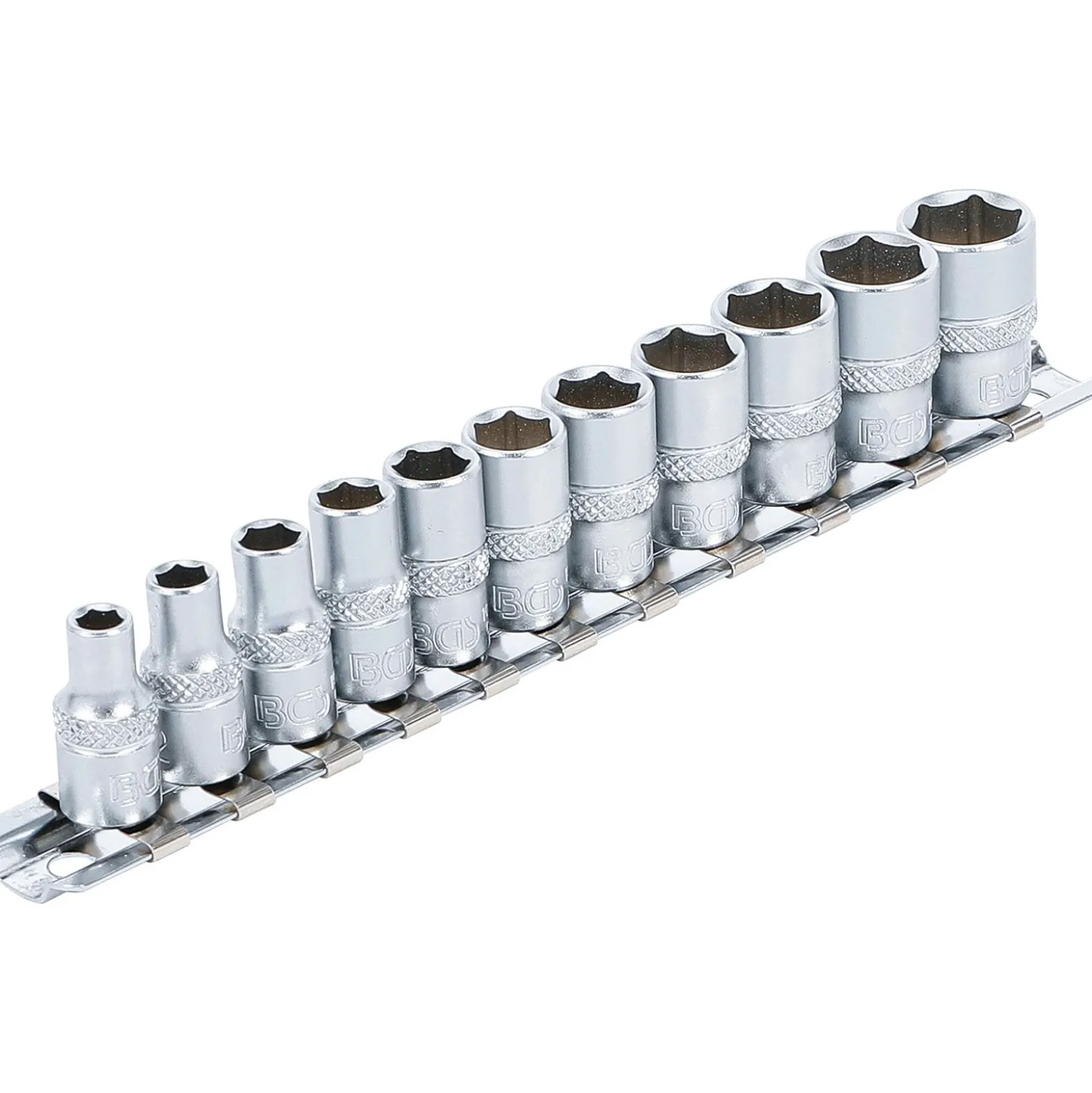 BGS Steckschlüssel-Einsatz-Satz Sechskant Antrieb Innenvierkant 6,3 mm (1/4") Zollgrößen 11tlg. - 2433