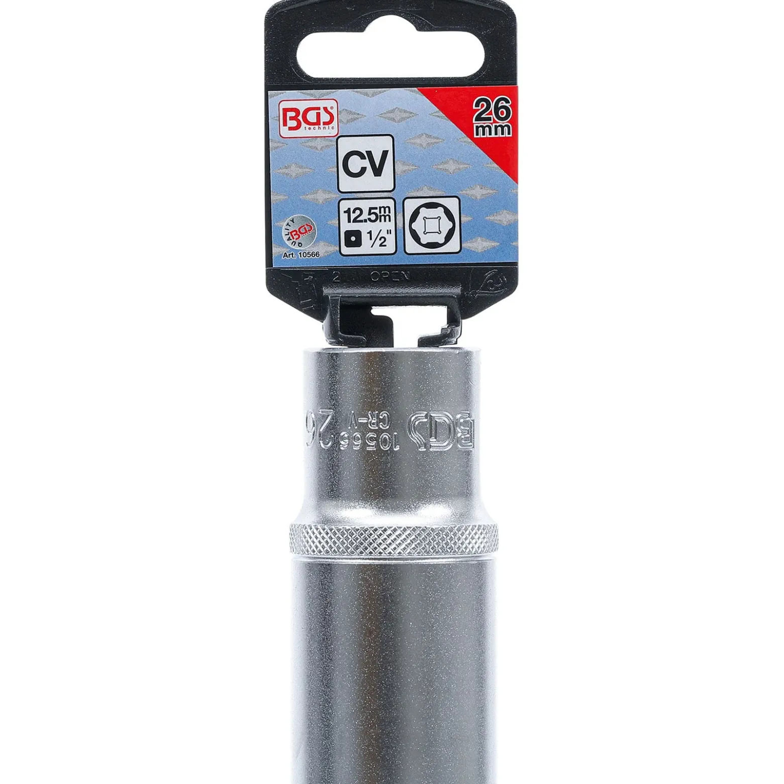 BGS Steckschlüssel-Einsatz Sechskant tief Antrieb Innenvierkant 12,5 mm (1/2") SW 26 mm - 10566