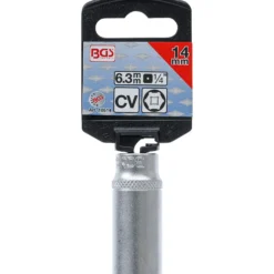BGS Steckschlüssel-Einsatz Sechskant tief Antrieb Innenvierkant 6,3 mm (1/4